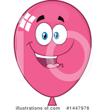 Royalty-Free (RF) Pink Party Balloon Clipart Illustration by Hit Toon - Stock Sample #1447976
