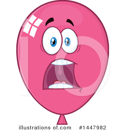 Royalty-Free (RF) Pink Party Balloon Clipart Illustration by Hit Toon - Stock Sample #1447982