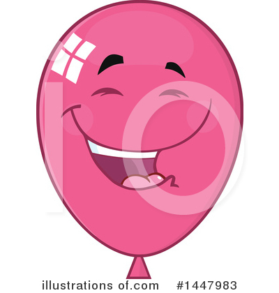 Royalty-Free (RF) Pink Party Balloon Clipart Illustration by Hit Toon - Stock Sample #1447983
