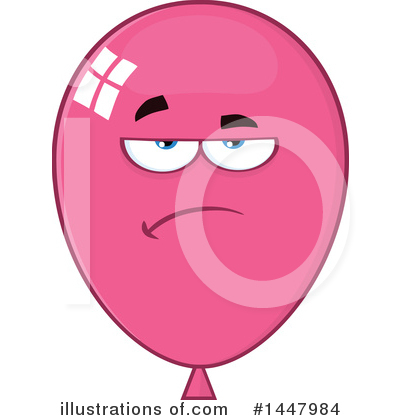 Royalty-Free (RF) Pink Party Balloon Clipart Illustration by Hit Toon - Stock Sample #1447984