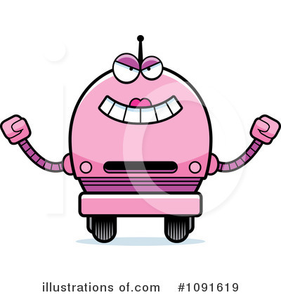 Royalty-Free (RF) Pink Robot Clipart Illustration by Cory Thoman - Stock Sample #1091619