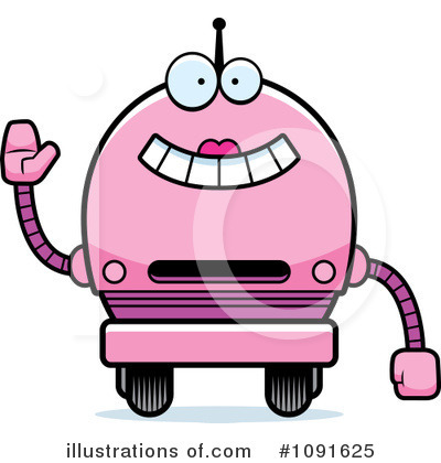 Royalty-Free (RF) Pink Robot Clipart Illustration by Cory Thoman - Stock Sample #1091625