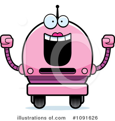 Royalty-Free (RF) Pink Robot Clipart Illustration by Cory Thoman - Stock Sample #1091626