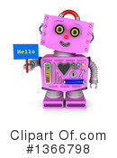 Pink Robot Clipart #1366798 by stockillustrations
