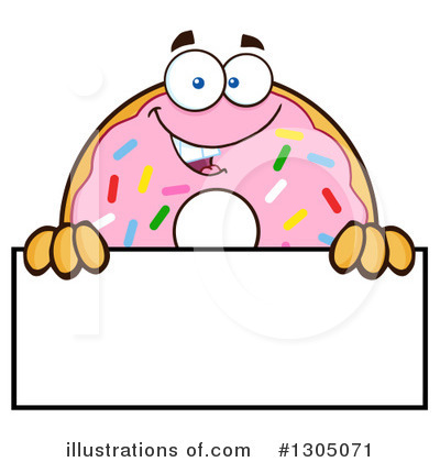 Pink Sprinkled Donut Clipart #1305071 by Hit Toon
