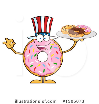 Pink Sprinkled Donut Clipart #1305073 by Hit Toon