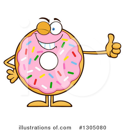 Royalty-Free (RF) Pink Sprinkle Donut Clipart Illustration by Hit Toon - Stock Sample #1305080