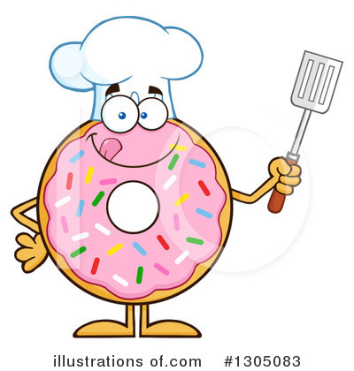 Pink Sprinkled Donut Clipart #1305083 by Hit Toon