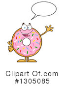 Pink Sprinkle Donut Clipart #1305085 by Hit Toon