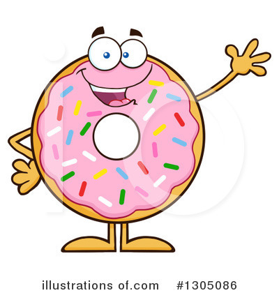 Royalty-Free (RF) Pink Sprinkle Donut Clipart Illustration by Hit Toon - Stock Sample #1305086