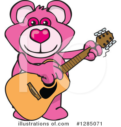 Royalty-Free (RF) Pink Teddy Bear Clipart Illustration by Dennis Holmes Designs - Stock Sample #1285071