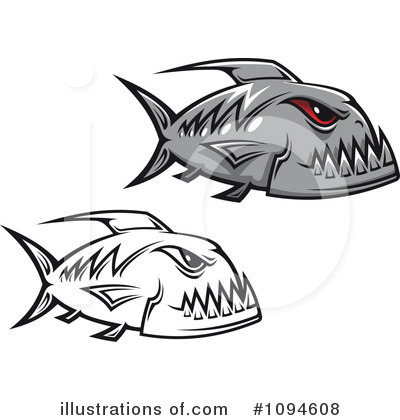 Royalty-Free (RF) Piranha Clipart Illustration by Vector Tradition SM - Stock Sample #1094608
