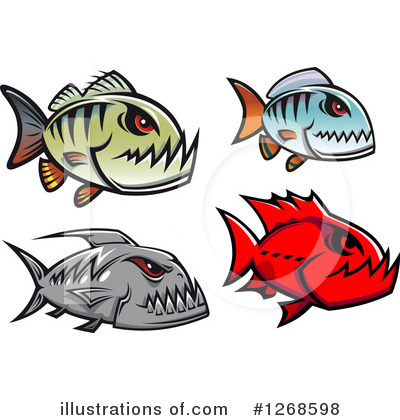 Royalty-Free (RF) Piranha Clipart Illustration by Vector Tradition SM - Stock Sample #1268598