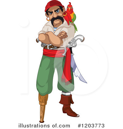 Royalty-Free (RF) Pirate Clipart Illustration by Pushkin - Stock Sample #1203773