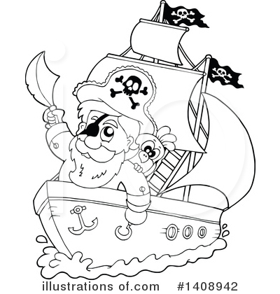 Royalty-Free (RF) Pirate Clipart Illustration by visekart - Stock Sample #1408942