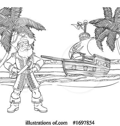 Pirate Ship Clipart #1697854 by AtStockIllustration