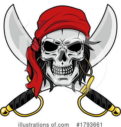 Pirate Skull Clipart #1793661 by Hit Toon