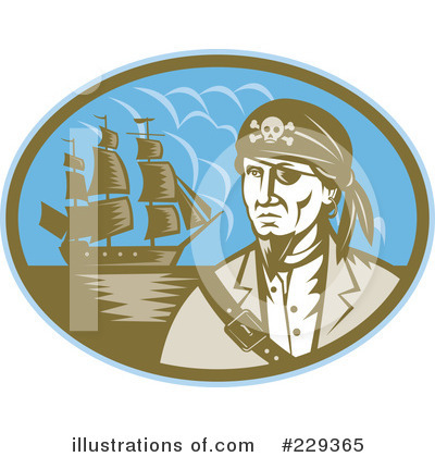 Royalty-Free (RF) Pirate Clipart Illustration by patrimonio - Stock Sample #229365