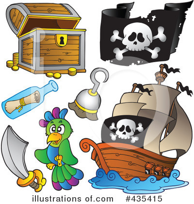 Royalty-Free (RF) Pirate Clipart Illustration by visekart - Stock Sample #435415