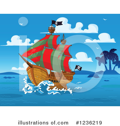 Royalty-Free (RF) Pirate Ship Clipart Illustration by Pushkin - Stock Sample #1236219