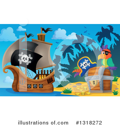 Royalty-Free (RF) Pirate Ship Clipart Illustration by visekart - Stock Sample #1318272
