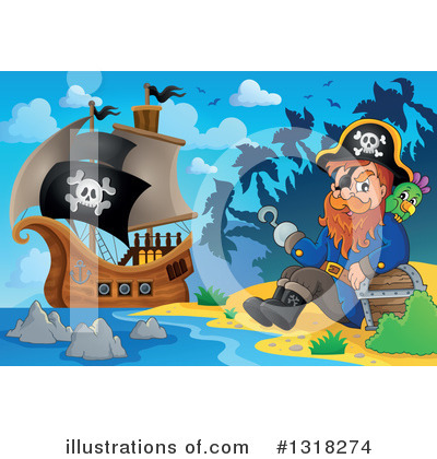 Royalty-Free (RF) Pirate Ship Clipart Illustration by visekart - Stock Sample #1318274