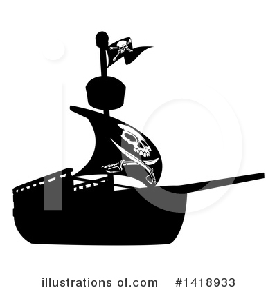 Royalty-Free (RF) Pirate Ship Clipart Illustration by AtStockIllustration - Stock Sample #1418933