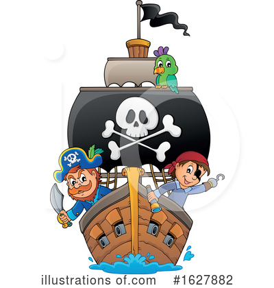 Royalty-Free (RF) Pirate Ship Clipart Illustration by visekart - Stock Sample #1627882