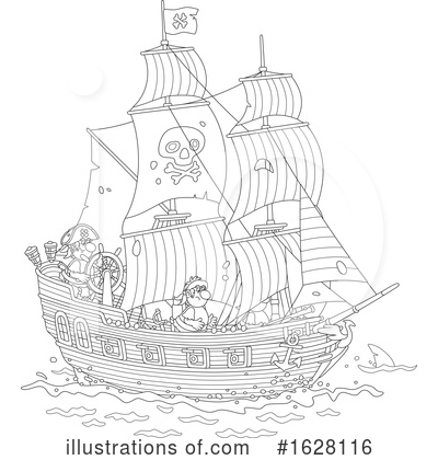 Royalty-Free (RF) Pirate Ship Clipart Illustration by Alex Bannykh - Stock Sample #1628116