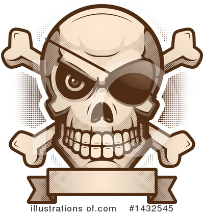 Pirate Skull Clipart #1432545 by Cory Thoman