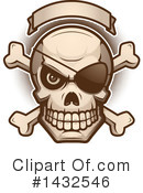 Pirate Skull Clipart #1432546 by Cory Thoman
