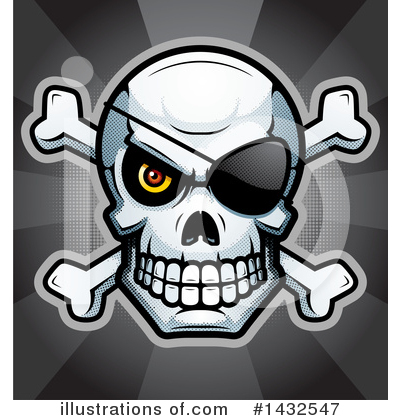 Pirate Skull Clipart #1432547 by Cory Thoman