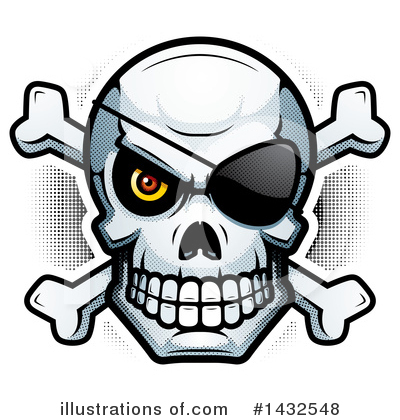 Royalty-Free (RF) Pirate Skull Clipart Illustration by Cory Thoman - Stock Sample #1432548