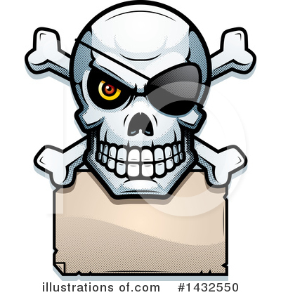 Royalty-Free (RF) Pirate Skull Clipart Illustration by Cory Thoman - Stock Sample #1432550