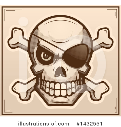 Royalty-Free (RF) Pirate Skull Clipart Illustration by Cory Thoman - Stock Sample #1432551