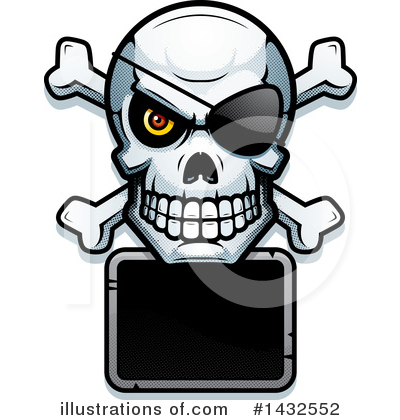Royalty-Free (RF) Pirate Skull Clipart Illustration by Cory Thoman - Stock Sample #1432552