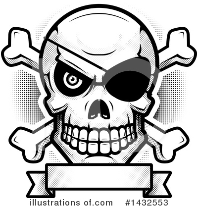Pirate Skull Clipart #1432553 by Cory Thoman