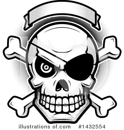 Royalty-Free (RF) Pirate Skull Clipart Illustration by Cory Thoman - Stock Sample #1432554
