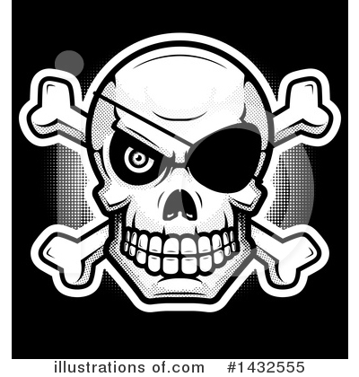 Royalty-Free (RF) Pirate Skull Clipart Illustration by Cory Thoman - Stock Sample #1432555