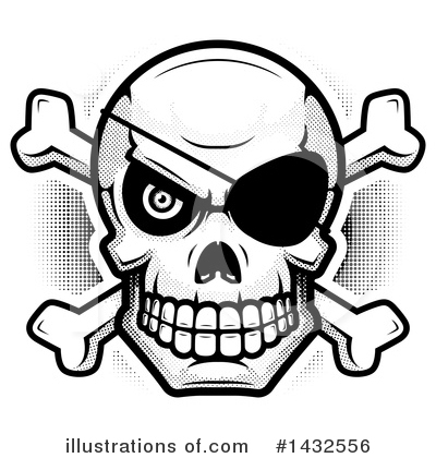 Royalty-Free (RF) Pirate Skull Clipart Illustration by Cory Thoman - Stock Sample #1432556