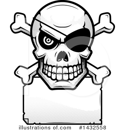 Royalty-Free (RF) Pirate Skull Clipart Illustration by Cory Thoman - Stock Sample #1432558