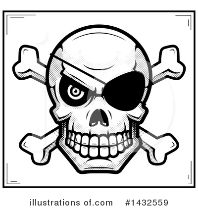Royalty-Free (RF) Pirate Skull Clipart Illustration by Cory Thoman - Stock Sample #1432559
