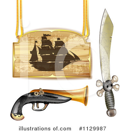 Royalty-Free (RF) Pirates Clipart Illustration by merlinul - Stock Sample #1129987