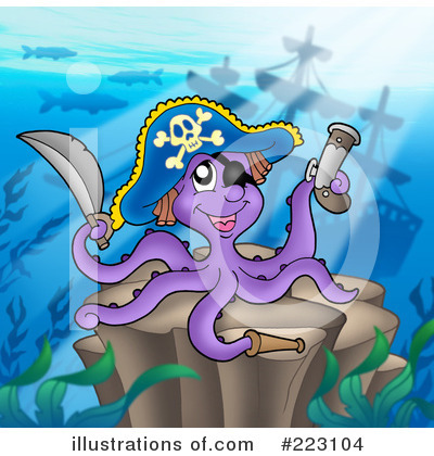 Royalty-Free (RF) Pirates Clipart Illustration by visekart - Stock Sample #223104