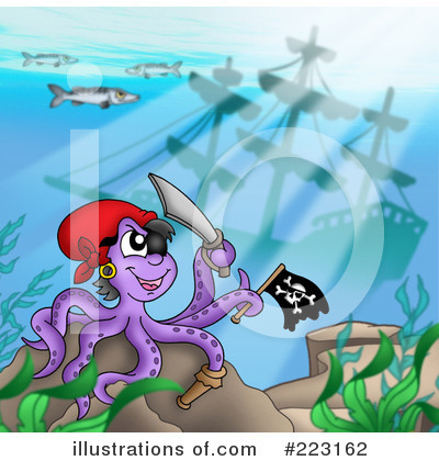 Royalty-Free (RF) Pirates Clipart Illustration by visekart - Stock Sample #223162