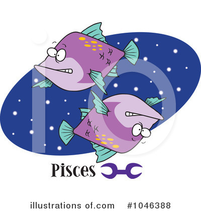 Royalty-Free (RF) Pisces Clipart Illustration by toonaday - Stock Sample #1046388