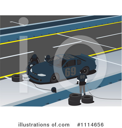 Royalty-Free (RF) Pit Stop Clipart Illustration by David Rey - Stock Sample #1114656