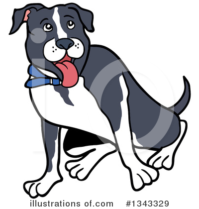 Royalty-Free (RF) Pitbull Clipart Illustration by LaffToon - Stock Sample #1343329