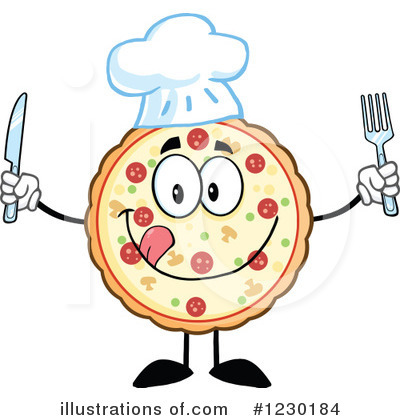 Royalty-Free (RF) Pizza Clipart Illustration by Hit Toon - Stock Sample #1230184