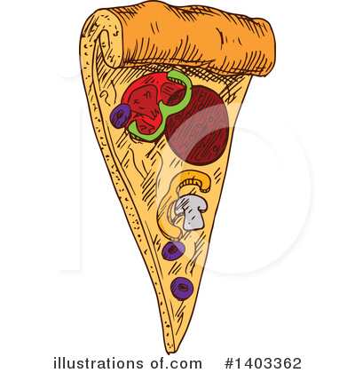Royalty-Free (RF) Pizza Clipart Illustration by Vector Tradition SM - Stock Sample #1403362